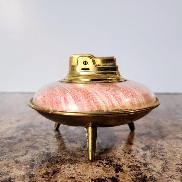 1955 Ronson 'Decor' UFO Table Lighter, Petrol Lighter, Made In USA, Works Great! - Picture 4 of 11